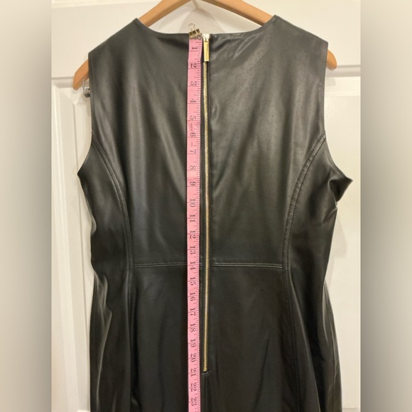 Calvin Klein Black Leather Sleeveless Dress - Picture 5 of 7